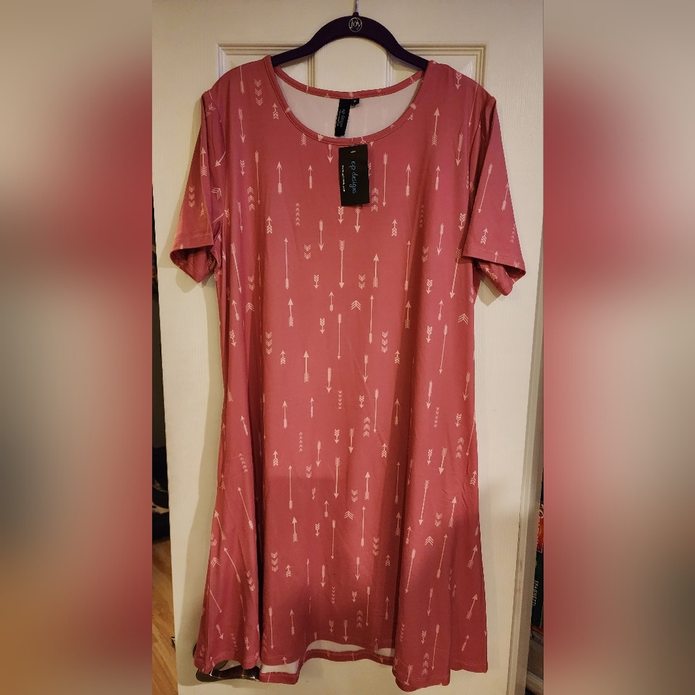 CP Designs Pink dress with arrows and pockets